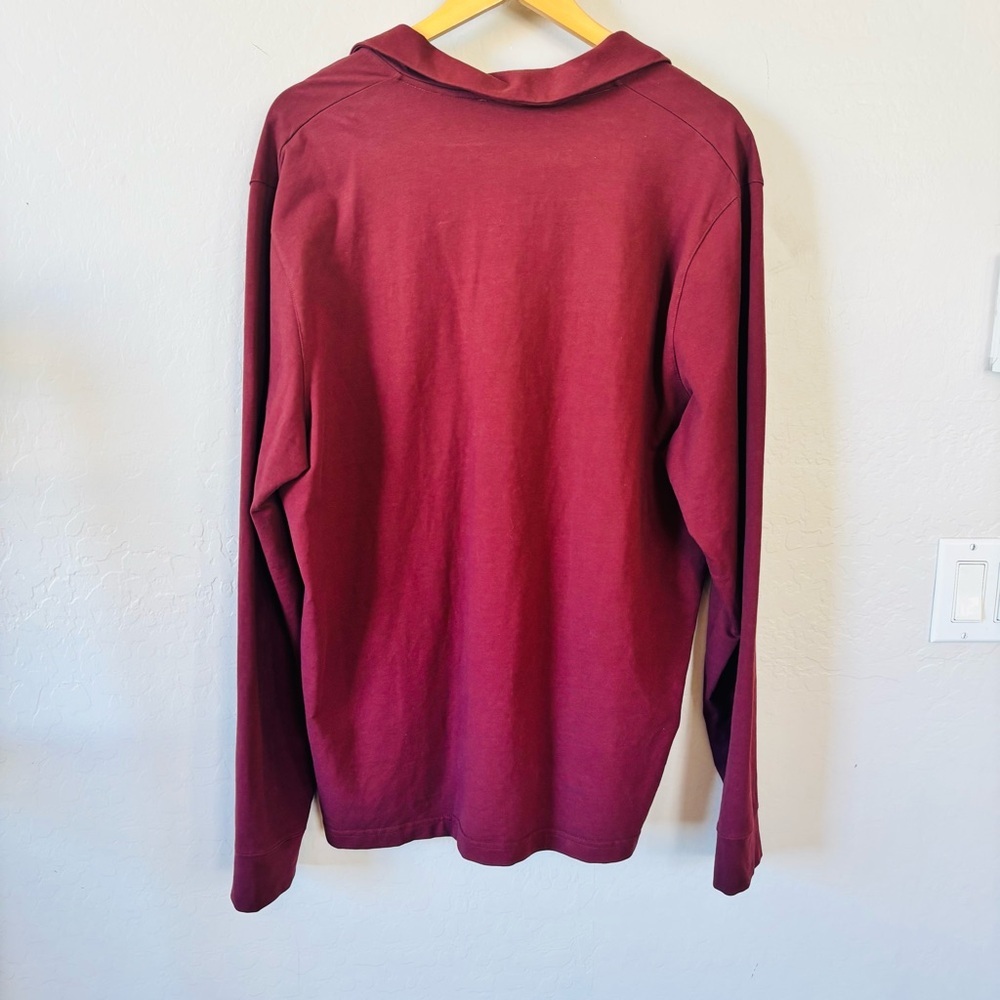 Ted Baker Burgundy Knit Top 1/4 zip - Picture 6 of 8